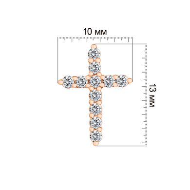 Крест с фианитом из красного золота PlatoN 1п158/01б