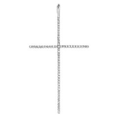 Крест с фианитом из белого золота PlatoN 3п167/01б