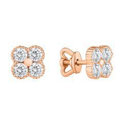 Серьги с фианитом из красного золота PlatoN 1с350/01б