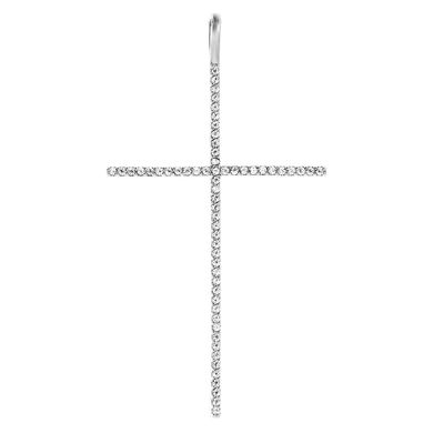 Хрест з фіанітом з білого золота PlatoN 3п167/01б