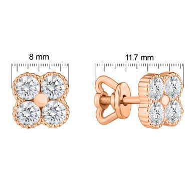 Серьги с фианитом из красного золота PlatoN 1с350/01б