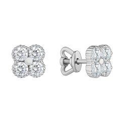 Серьги с фианитом из белого золота PlatoN 3с350/01б