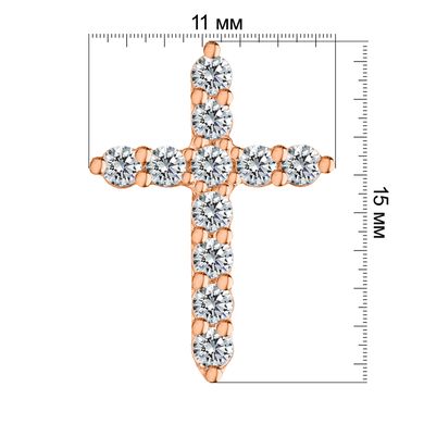 Крест с фианитом из красного золота PlatoN 1п159/01б