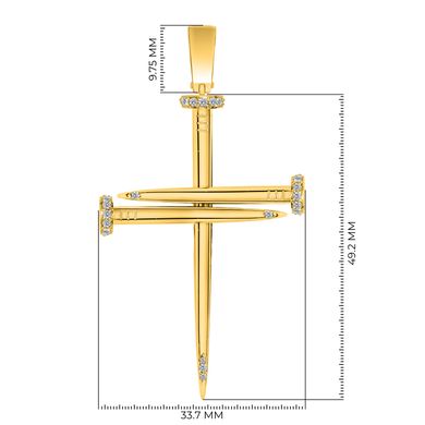 Крест с фианитом из желтого золота PlatoN 2п174/01б