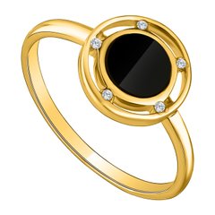 Кольцо с агатом фианитом из желтого золота PlatoN 2к307/67б, 15
