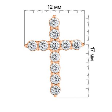 Крест с фианитом из красного золота PlatoN 1п160/01б