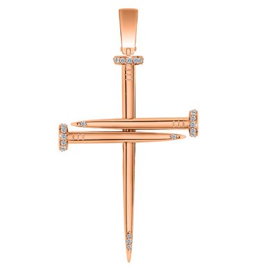Крест с фианитом из красного золота PlatoN 1п174/01б