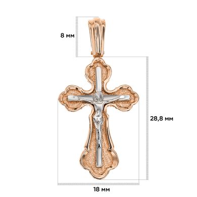 Крест без вставки из комбинированного золота PlatoN 4п137/00б