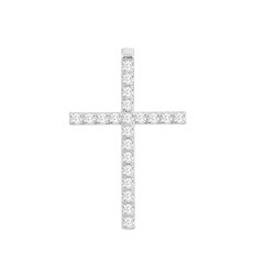Крест с фианитом из белого золота PlatoN 3п118/01б
