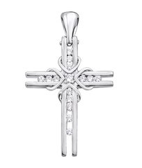 Крест с фианитом из белого золота PlatoN 3п111/01б