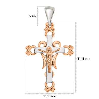 Крест без вставки из комбинированного золота PlatoN 4п136/00б