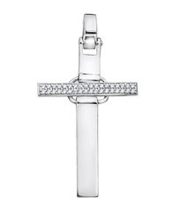 Крест с фианитом из белого золота PlatoN 3п112/01бб