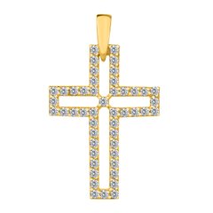 Хрест з фіанітом з жовтого золота PlatoN 2п173/01б