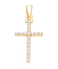 Крест с фианитом из желтого золота PlatoN 2п033/01б