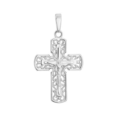 Хрест без вставки з білого золота PlatoN 3п130/00б